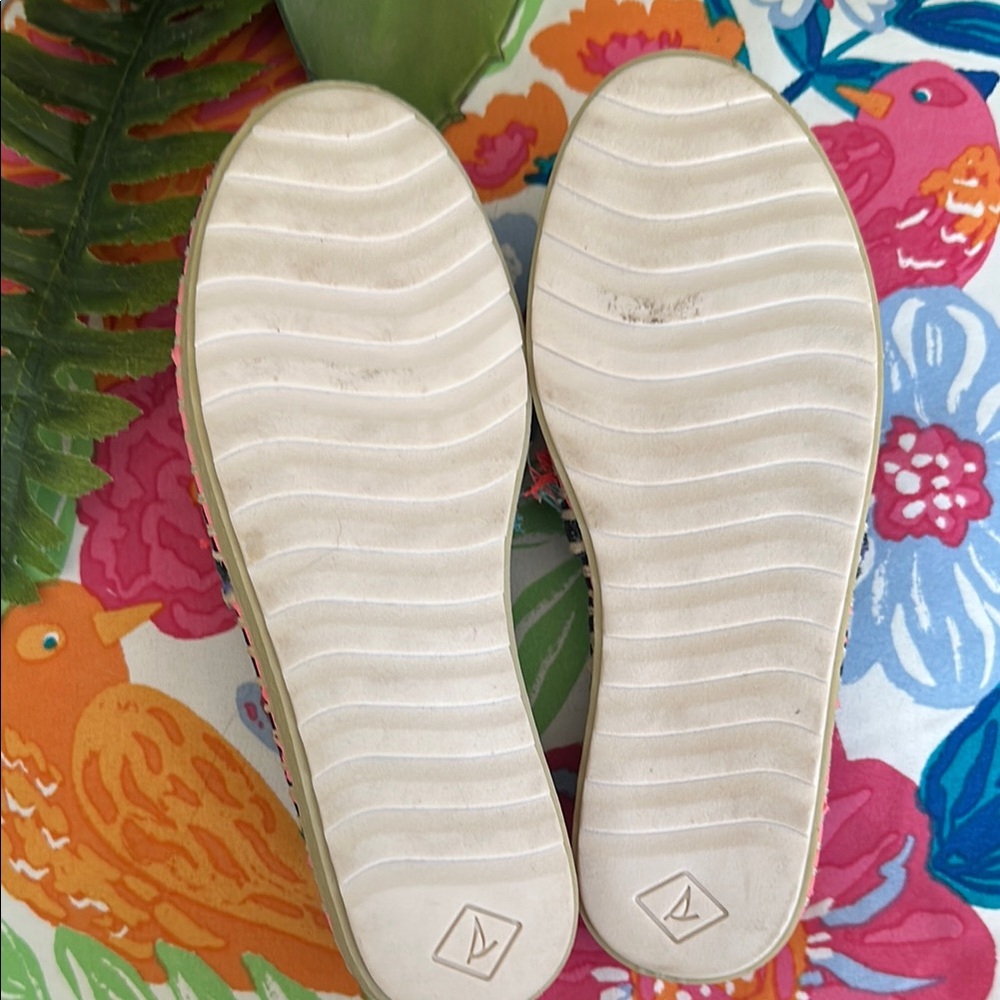 🌺🦩Sperry Blue and Pink Espadrille Flats with Tassel Fringe•Size 13.5(girl)🦩🌺 - Picture 9 of 16